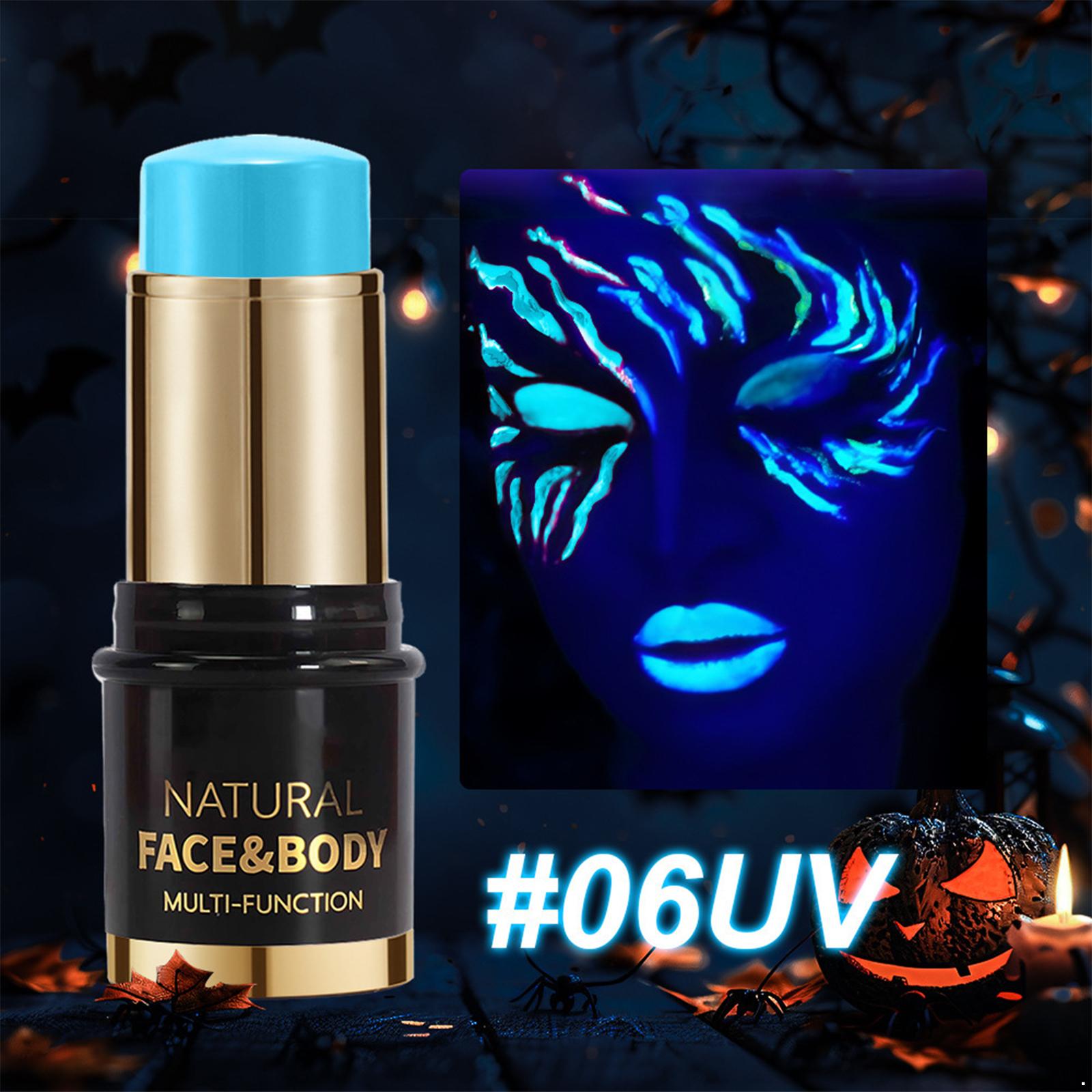 

Набор мелков для грима, светящихся в темноте, неоновый УФ-набор для боди-арта, флуоресцентный Хэллоуинский макияж для взрослых, детей, вечеринка, косплей, карнавал, Марди Гра One Size