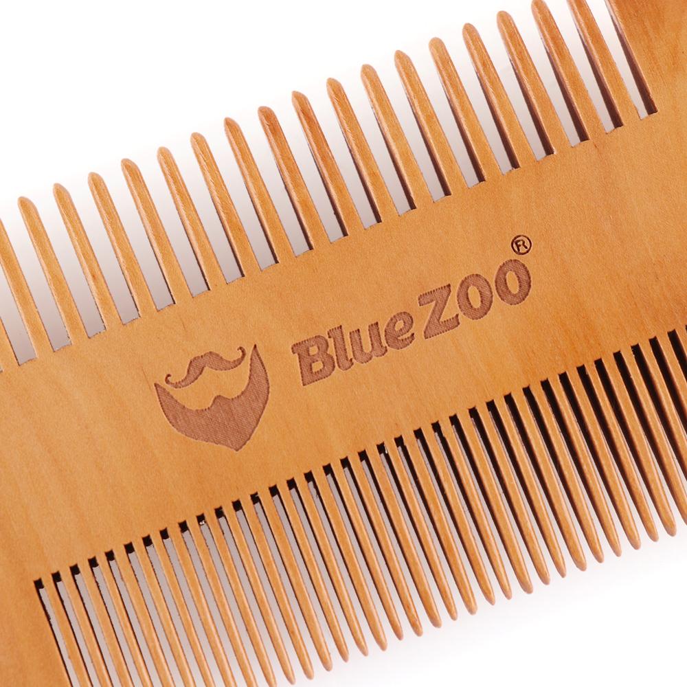 Hairdressing Pocket Size Wooden Fine Coarse Teeth Double Side Beard Comb Hair Mustaches Brush