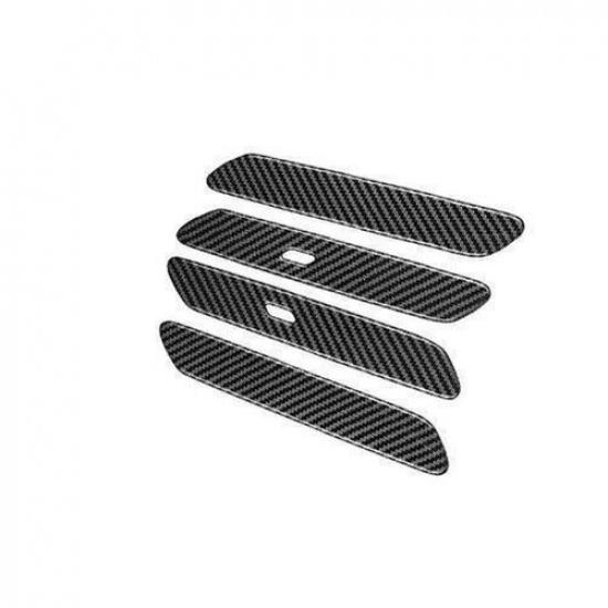 For Kia EV6 2022-24 Carbon Fiber Exterior Door Handle Cover Panel Frame Trim 4pc