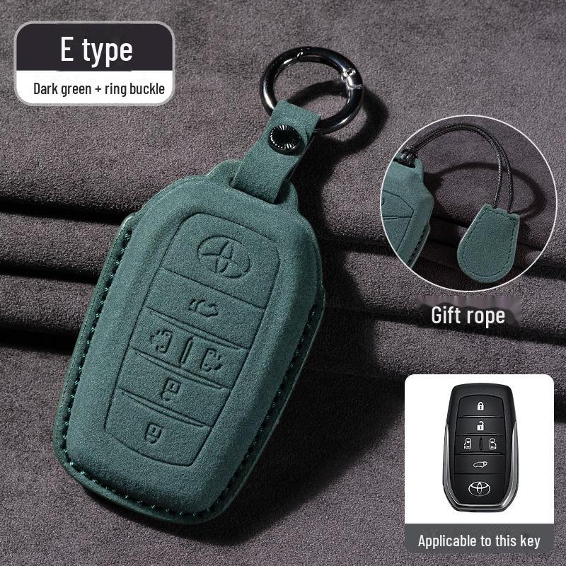 Toyota Wildleder Schlüsselhülle für Camry, Corolla, RAV4, Highlander und mehr. Mit Asia-Drachen-Design.