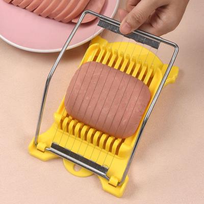 Rebanadora de Alimentos Multifuncional Acero Inoxidable Cortador de 10 Hilos Protector de Mano Seguro Rebanadora para Carne de Almuerzo Salchichas Huevos Plátanos Fresas Gadget de Cocina