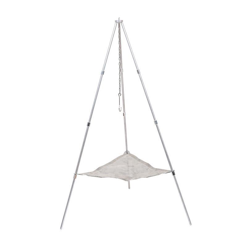 Outdoor Campfire Cooking Tripod Portable Folding Stainless Steel Campfire Stand Hanging Pot Holder for Cooking 1 Set