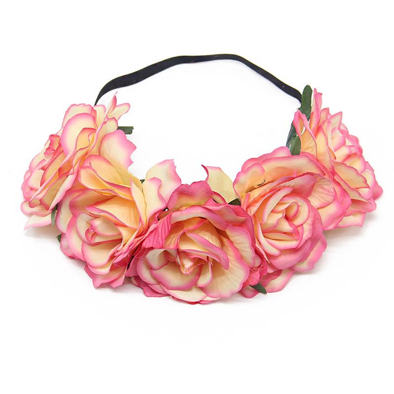 Bridal Holiday Wreath, Simulation Rose Flower Headband, Christmas Mardi Gras Ball Party Head