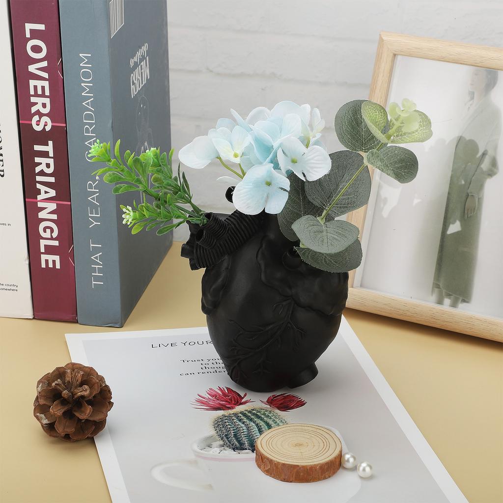 Wazon w kształcie serca Unikalny żywiczny dekoracyjny wazon na kwiaty do dekoracji domu, salonu, biurka