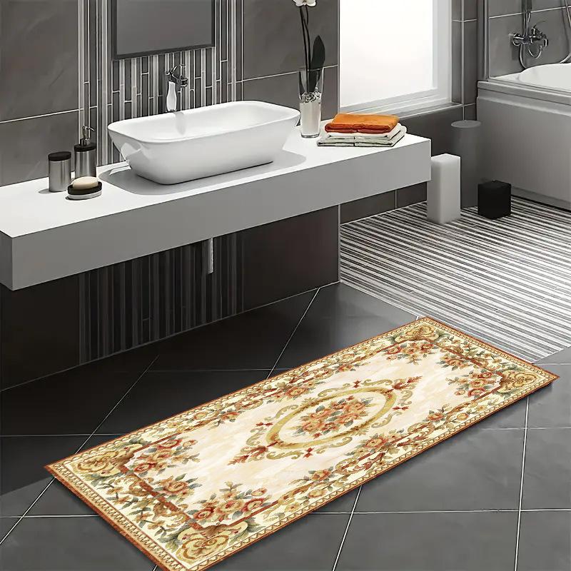 European Sofa Retro Carpet Home Bathroom Shower Room Dirt Resistant and Easy To Care Long Absorbent Foot Mat