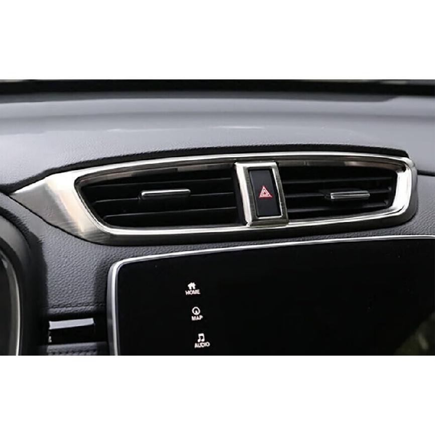Car Accessories Fit For Honda CR-V CRV 2017 2018 2019 2020 2021 2022 Interior Center Console Middle AC Air Outlet Vent Trim (Matte Silver) ABS 1 PC