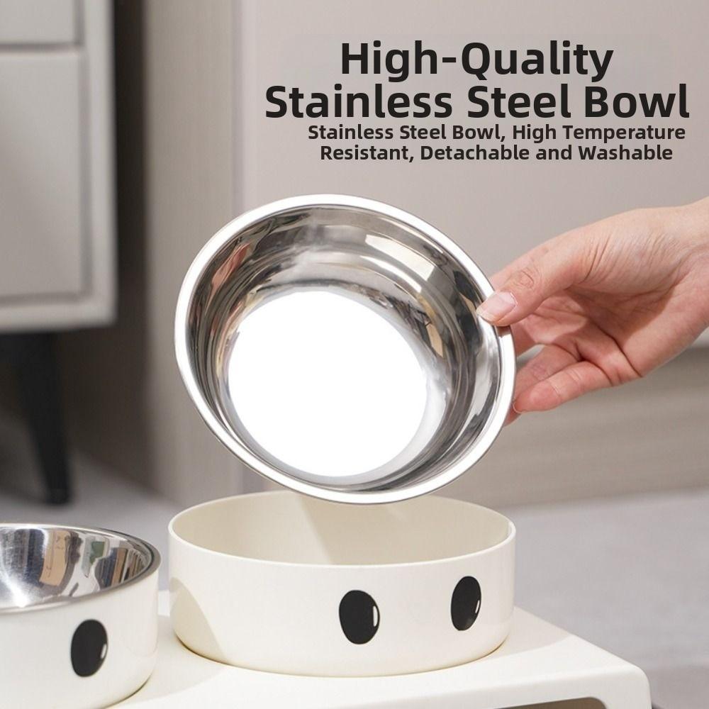 Double Bowls Cat Food Water Bowl Anti-flip Cat Dog Dual-use Bowl Pet Food Dispenser  Wet Dry Food