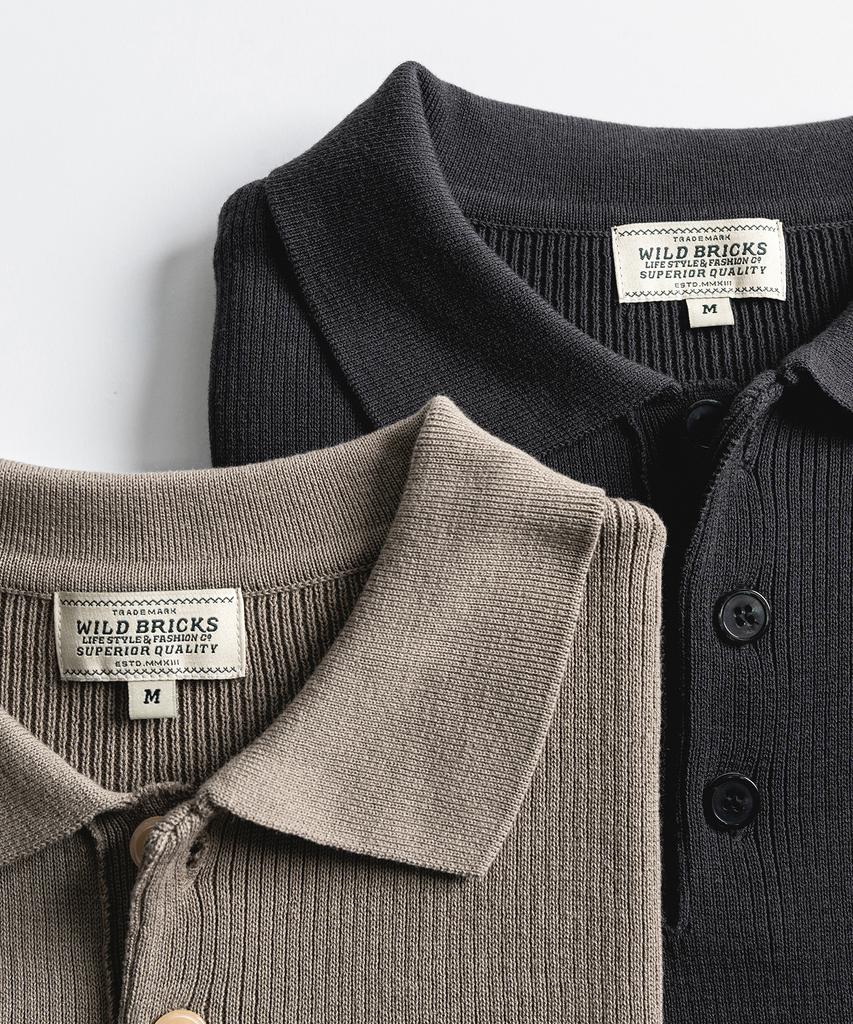 Waildeubeuligseu W23 Knitted Polo Shirt (Ash Black)