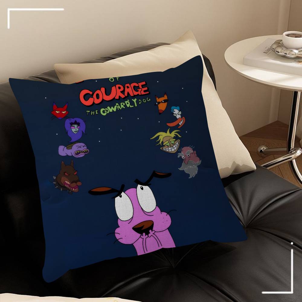 Movie C-Courage Cowardly Dog   Cushion Cover Car Throw Pillow Case For Sofa Car Christmas Gift 40x40cm 45x45cm
