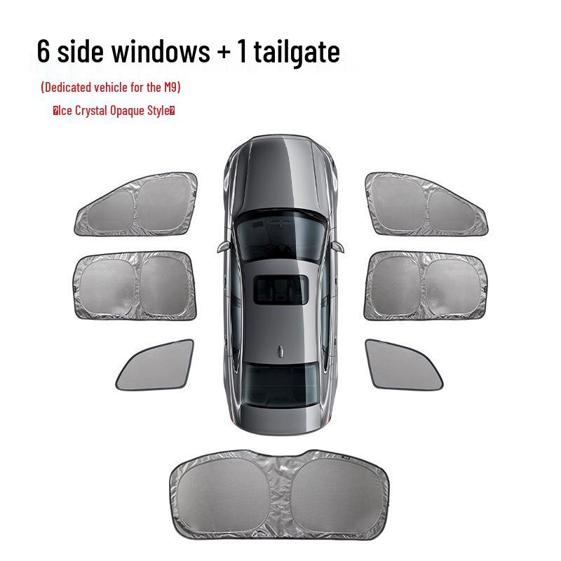 AITO M9 Ice Crystal Opaque Camping Privacy Curtains: Sunshade, Sun Protection, Heat Insulation for Side Windows.