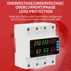 Three-Phase Digital Voltage Protector with 6-Display ATS, Overcurrent Protection, 63A/100A Capacity, 230V.