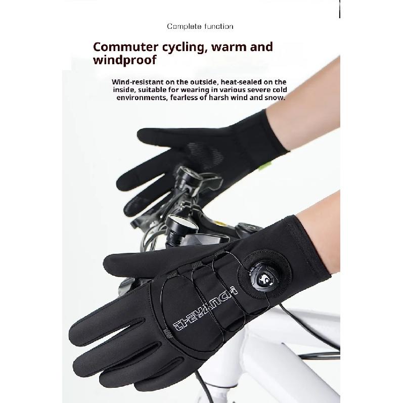 Men's Waterproof Touch Screen Cycling Gloves Winter Windproof Outdoor Motorcycle Ski Bike Warm Gloves for Riding And Scooter
