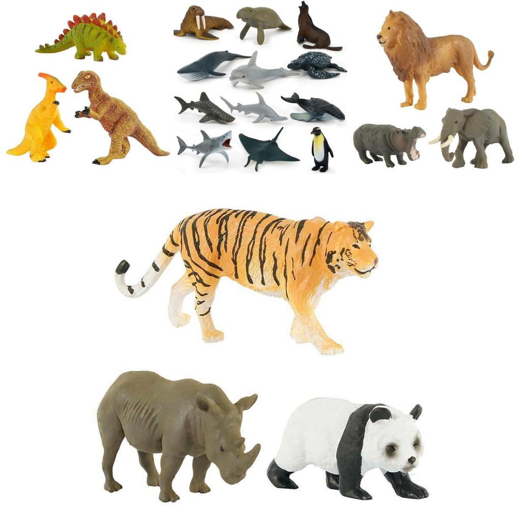 12pcs Kids Toys Small Plastic Figures Complete Sea Zoo Animal Safari Set For Learning Fun