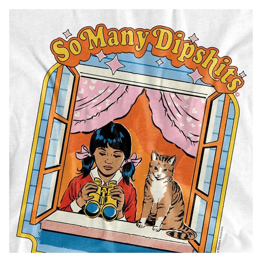 Steven Rhodes Unisex Adult So Many Dipshits Long-Sleeved T-Shirt