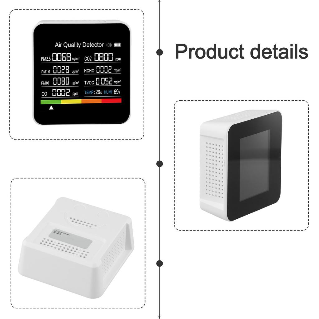 For Greenhouse Monitoring Pollutant Detector Air Quality Tester Humidity Monitor Portable Design Real-Time Air Quality