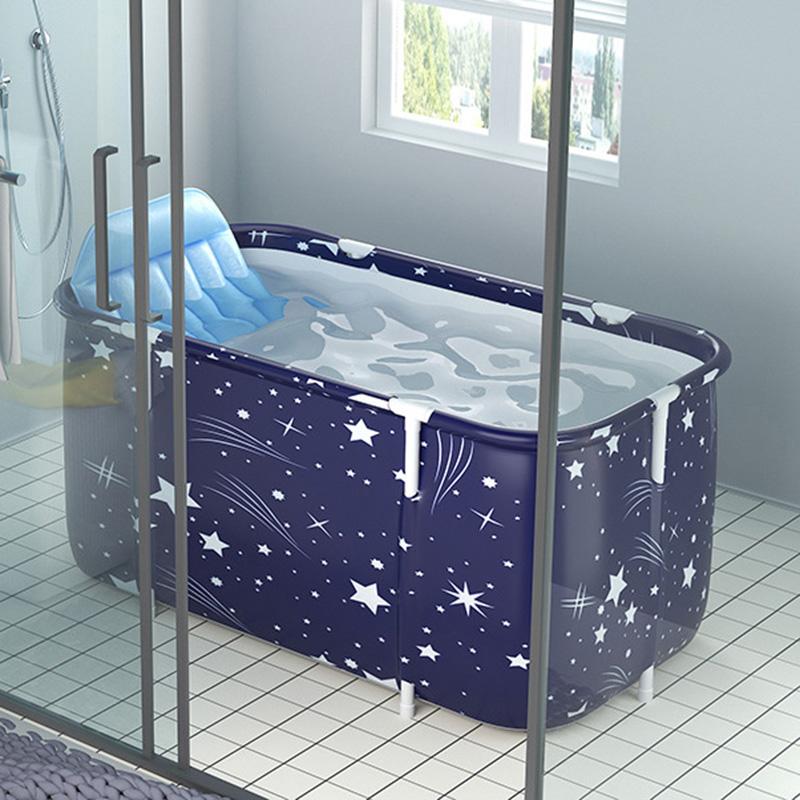 Bathtub Set Portable Folding Multifunctional Thicken Spa Soaking Bath Tub for Home Salon Type 1 Bathtub Backrest Seat Inflator Pump