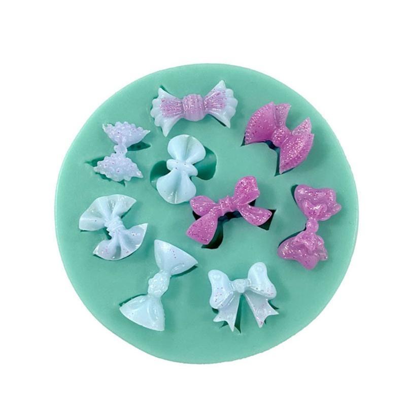 Mini Love Heart Bow Silicone Mold Handmade Soap Making Mould for DIY Baking Fondant Chocolate Wedding Cake