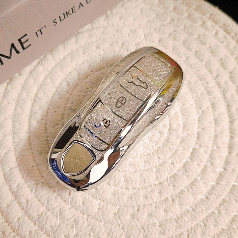 

White Diamond Tpu For Porsche Panamera Spyder Carrera Macan Boxster Cayman Cayenne 911 970 981 991 Remote Car Key Case Cover Fob