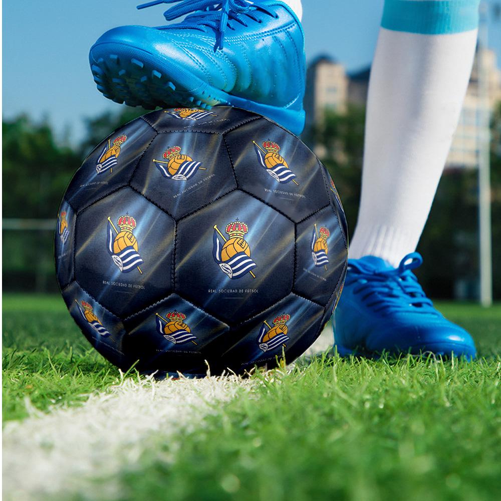 Real Sociedad FC Größe 5 Standard Fußball Langlebiger Trainingsspiel Fußball für Erwachsene Outdoor-Sportarten