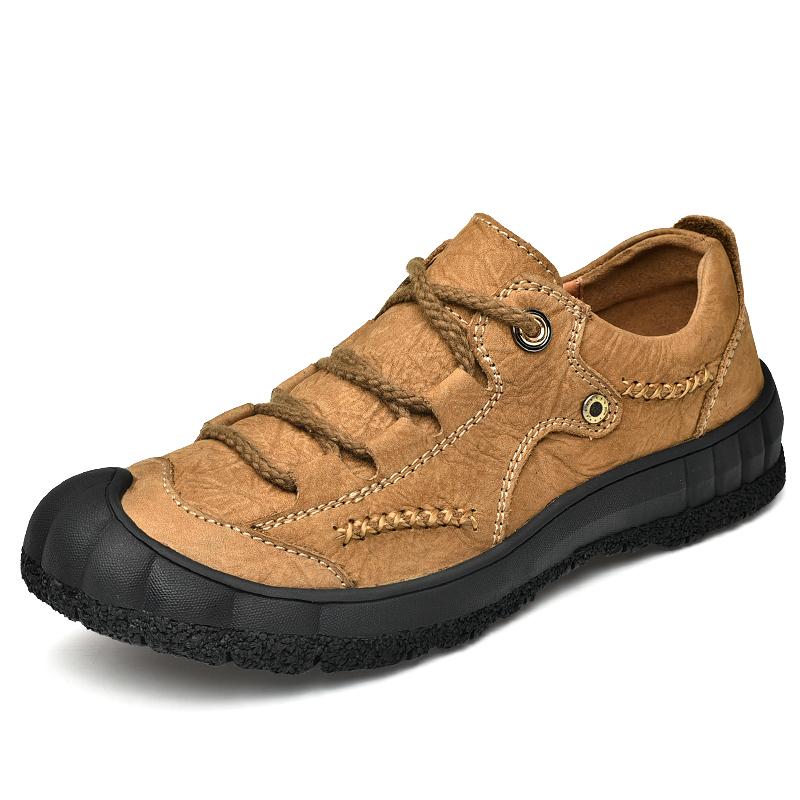 

Роскошные брендовые мужские туфли из натуральной кожи, модные уличные нескользящие кроссовки, дышащие, большого размера 38-48, повседневные туфли на толстой подошве 48 хаки