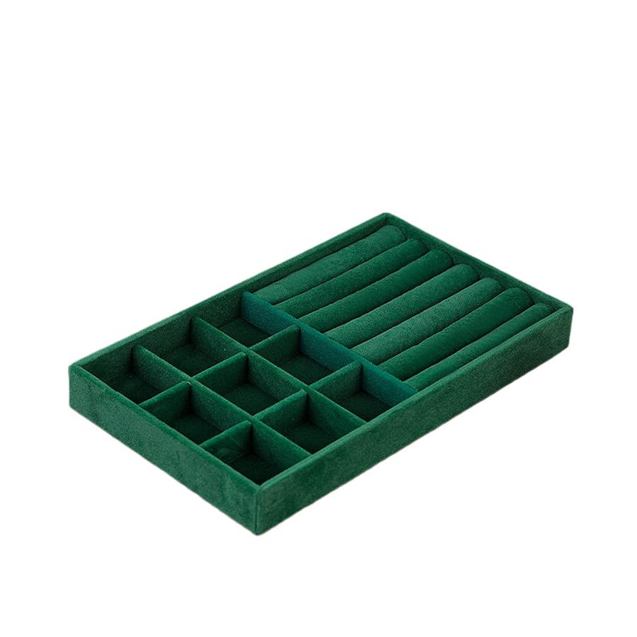 1PC, Flocking Jewelry Box Jewelry Tray, Color: Green