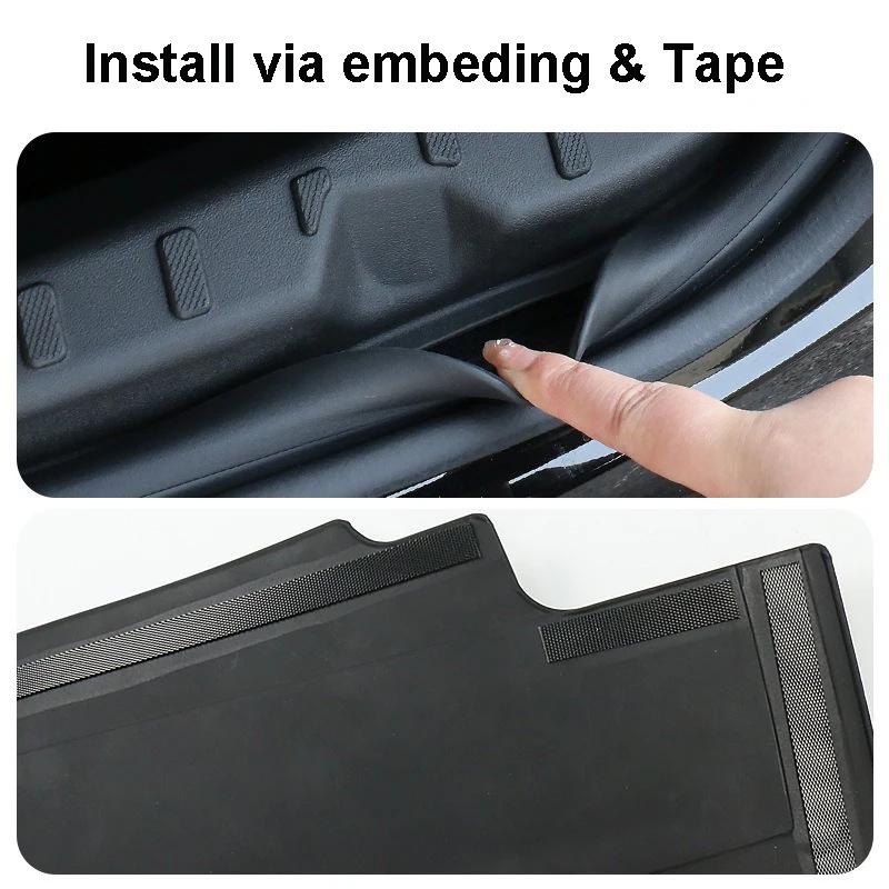 for Tesla Model 3 Highland 2024 2025 Rear Trunk Door Sill Protector Cover Anti-scratch Guard Board TPE Protection Accessories