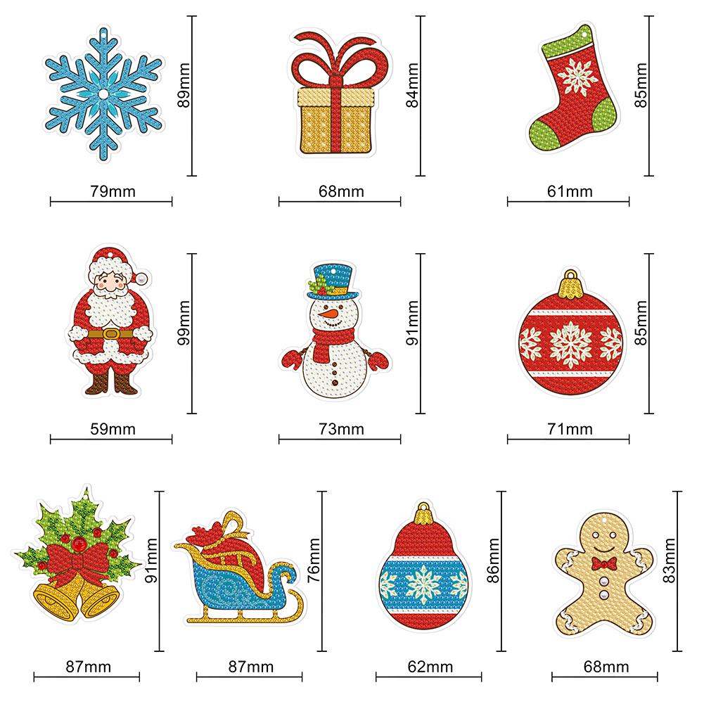 Merry Christmas Pendant DIY Diamond Mosaic Ornaments Christmas Tree Hanging Decoration Party Friends Gift Supplies