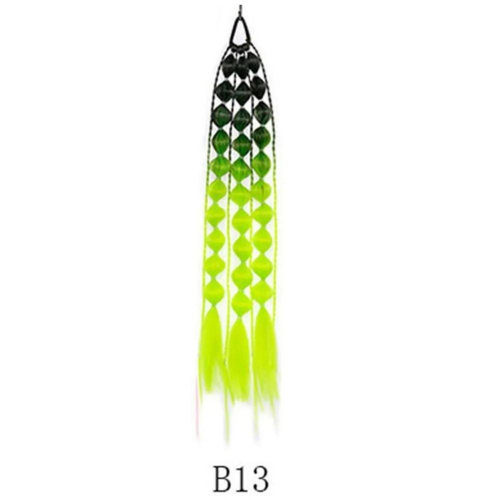 20" Colored Hair Extensions Lightweight with Hair Tie Kids Bubble Ponytail Extension Fashion Women Handmade Braided