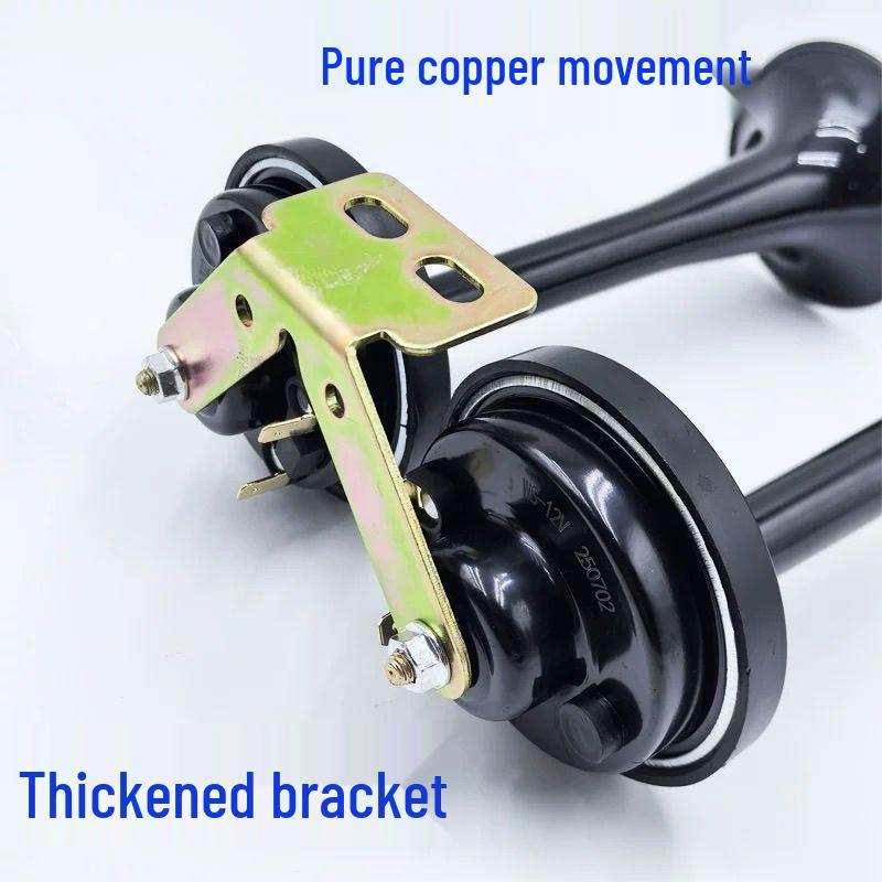 Super Loud Waterproof Dual Trumpet Electric Horn for 12V/24V Vehicles, Trucks, Motorcycles, and More.