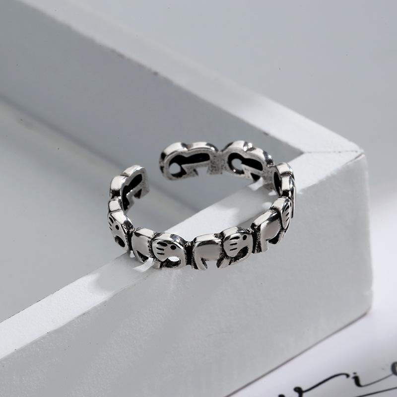 Ventfille Genuine Copper Color Elephant Ring Design For Women Girl Present Choice Thai Style Mascot Stamped Jewelry Creation