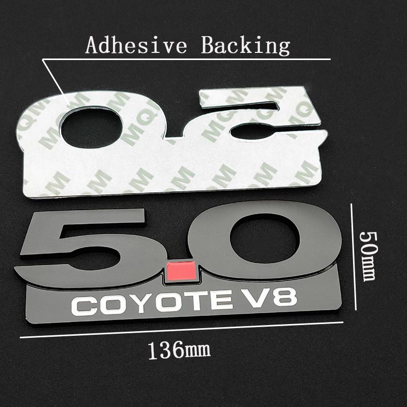 BLFE6 3D Metal Car Sticker Logo 5.0 COYOTE V8 Grille Front Badge Rear Trunk Emblem Decals For Ford Mustang GT Falcon Torino Fairlane
