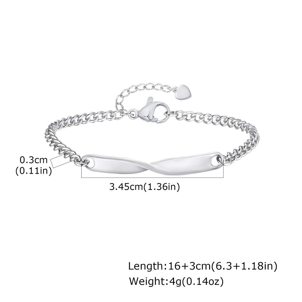 Simple And Fashionable Women'S Stainless Steel Grinding Mobius Bracelet Versatile, Jewelry Br-2557