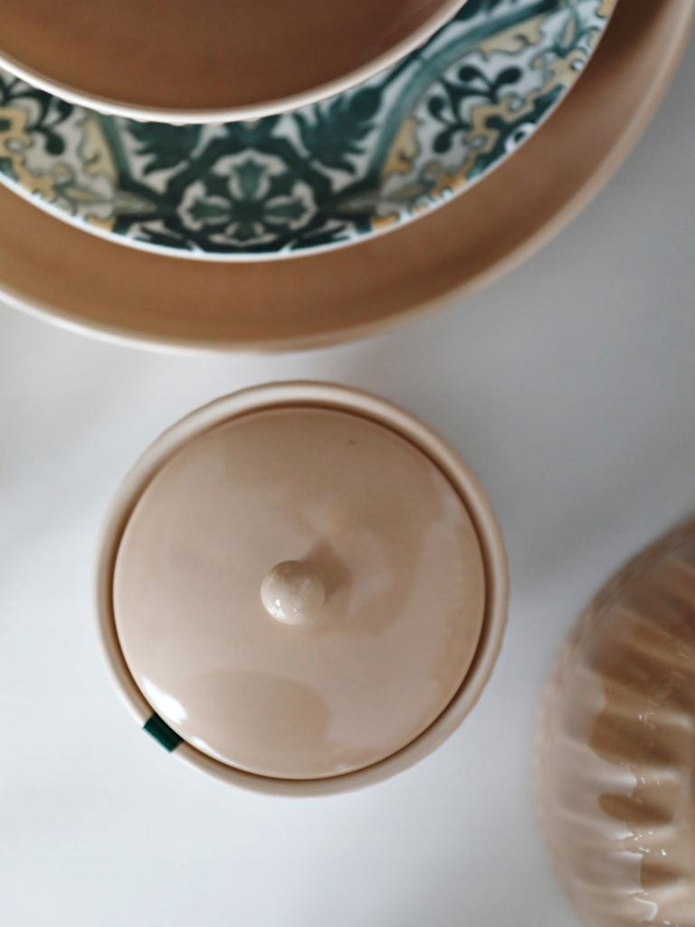 SUGAR BOWL 220ML CERAMIC MOSAIQUE BEIGE LINE