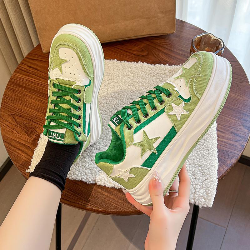 Unisex Sneaker Damenschuhe Herren Tennis Retro Stern Punk Hip-Hop Skateboard Schuhe Mode Paare Sportliche Freizeit Plateau Schuhe