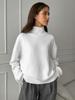 2025 European & American High Neck Casual Solid Color Knit Sweater - Autumn/Winter Versatile