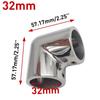 4PCS 2 Way Boat Hand Rail Fitting 22MM/25mm/30mm/32mm Stainless Steel 90 Degree Elbow Pipe Connector for Marine Yacht Boat Accessories