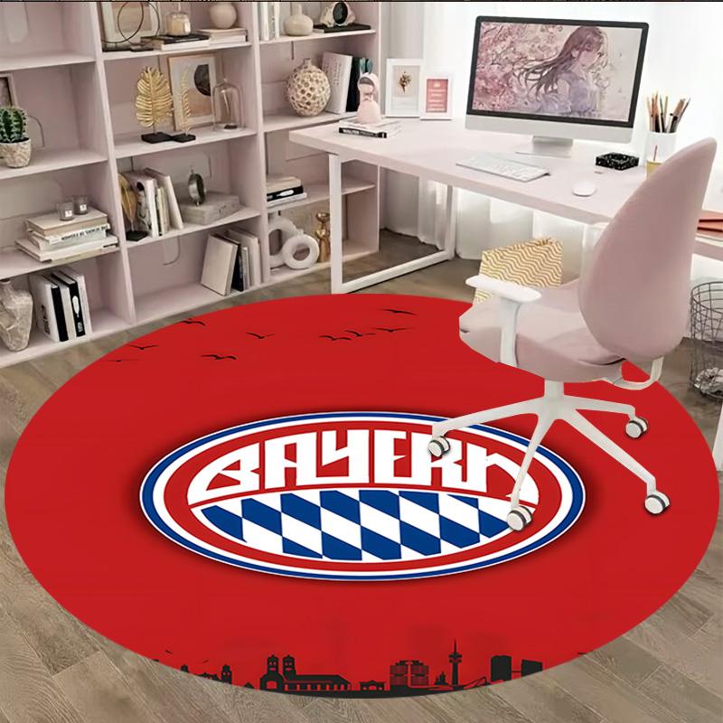 1pc B-Bayern Munich Carpet, Round Rug, Comfortable, Suitable for Entryways, Living Rooms, Office, And Bedrooms, Christmas Decoration
