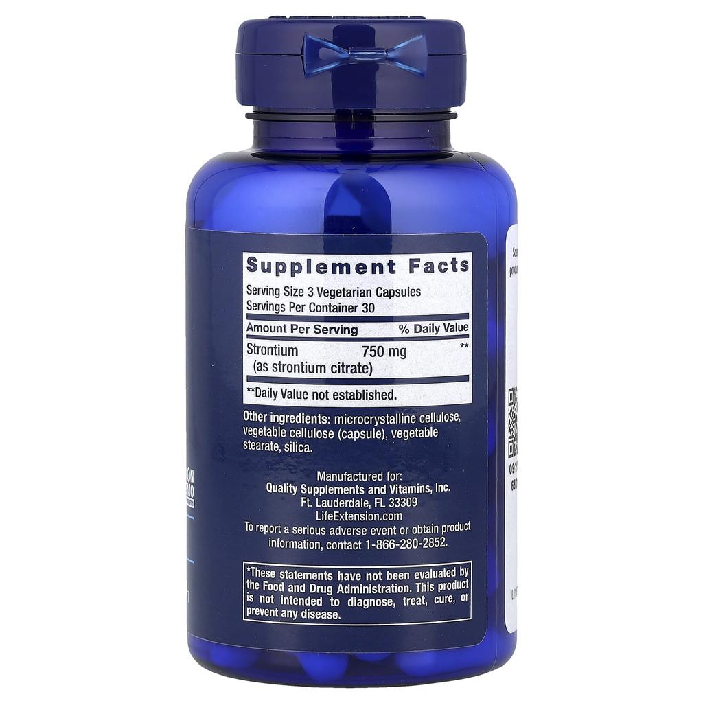 Strontium Capsules, 750Mg, 90 Veggie Capsules (250Mg per Capsule)