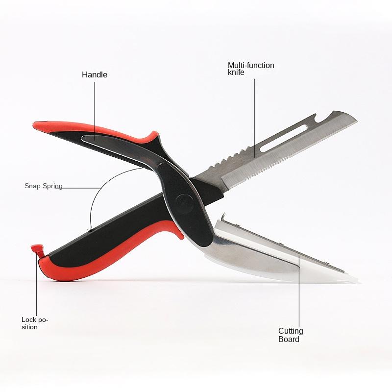 Foarfecă de bucătărie multifuncțională 6 în 1 din oțel inoxidabil separabilă pentru grătar, friptură, legume, uz casnic, unealtă multiplă de bucătărie, cuțit pentru fructe