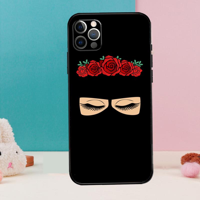 Arabic Muslim Islamic Girl Eyes Phone Case For iPhone 17 Air 16 14 13 12 11 15 Pro Max 12 13 Mini 15 16 Plus 16e Cover Coque