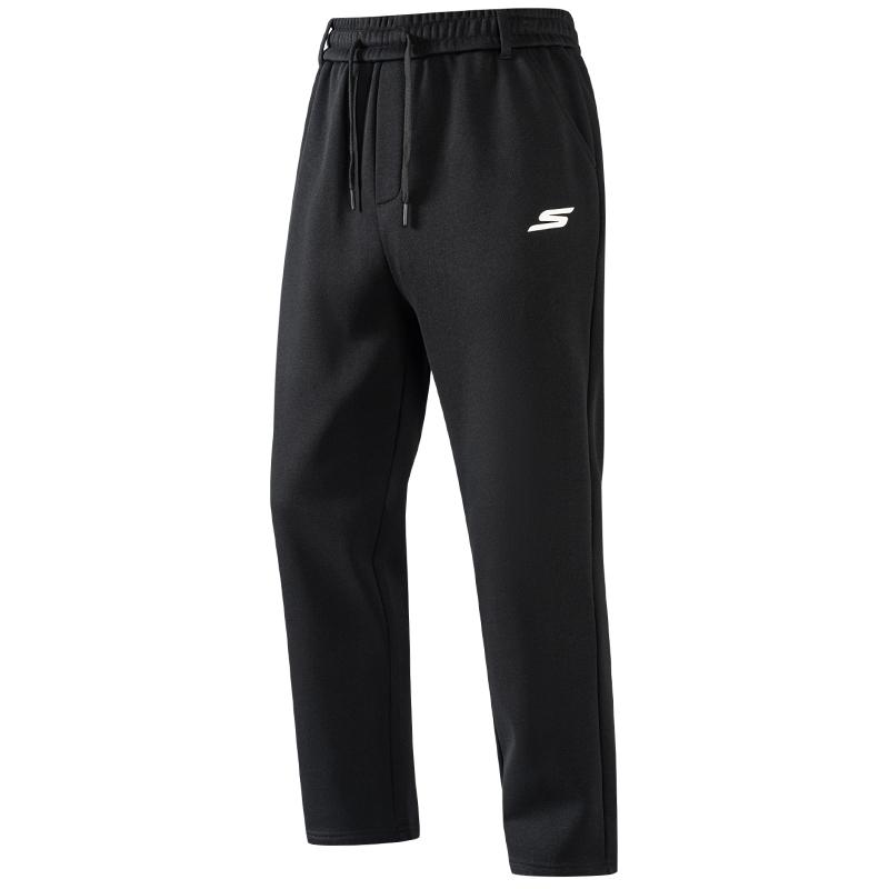 Skechers Fleece Lined Warm Winter Comfortable Versatile Slimming High Waisted Loose Pants Unisex Pants P226U045-002K S