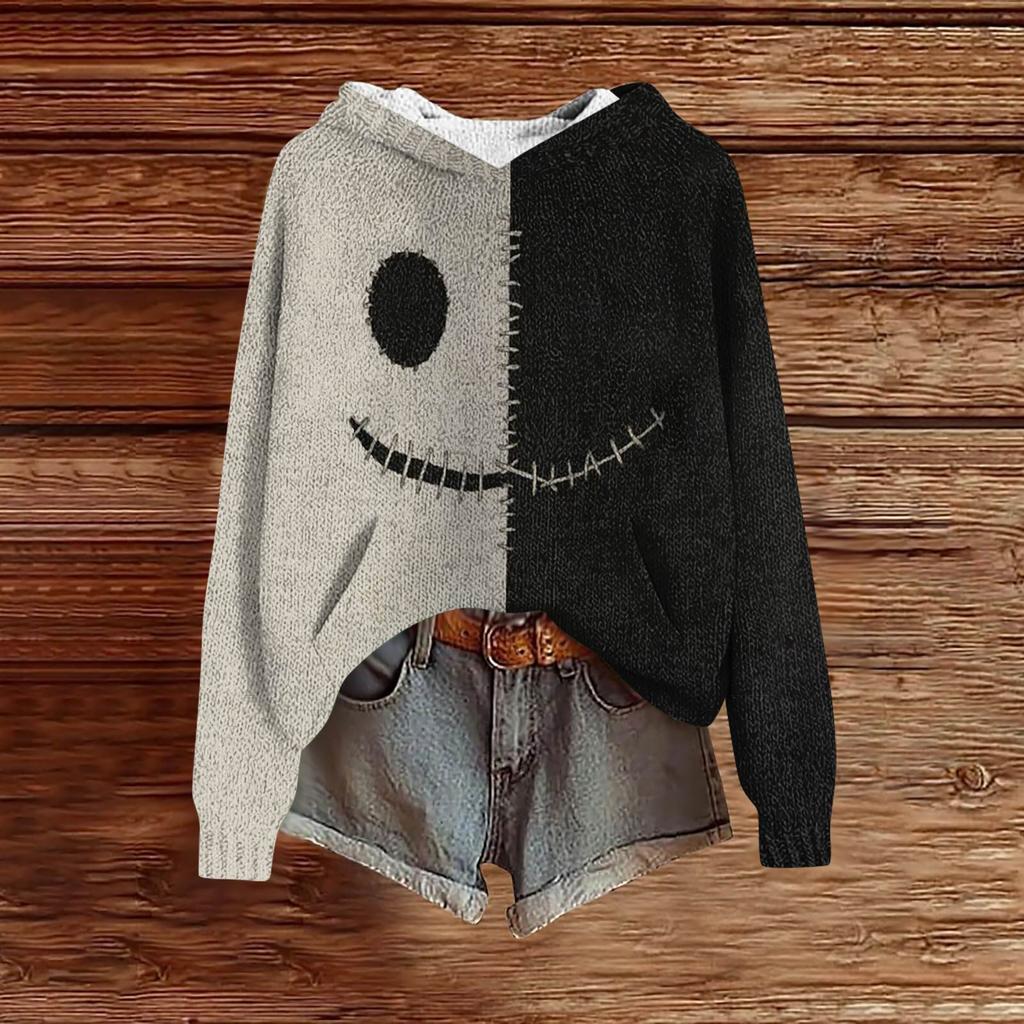 Sweatshirts For Women Knit Sweater Cute Shirt Fall Pullover Hooded Sweatshirt