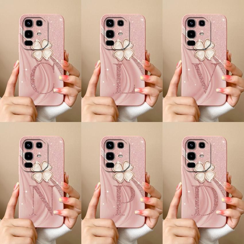 Fashion Pink Letters Casing For Infinix Note 50 40 30 Pro 50X 50S 40X Phone Case Minimalist Style Soft Silicone Durable Shell For Infinix Back Covers