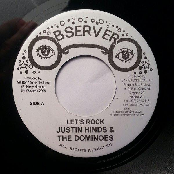 

7inch Record JUSTIN HINDS & THE DOMINOES - Let s Rock / Bad Minded People NONE Observer Jamaica Reggae, Ska & Dub Used