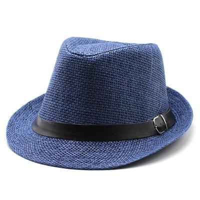 Summer Straw Hat, Beach Hat, Summer Straw Woven Belt Top Hat, Crimped British Hat, Jazz Hat, Men'S Custom Seaside Sun Hat