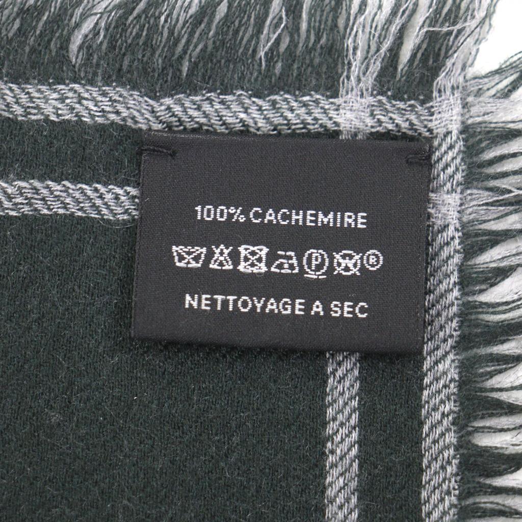 Excellent HERMES Scarf Large fringed stole gray cashmere mens Used