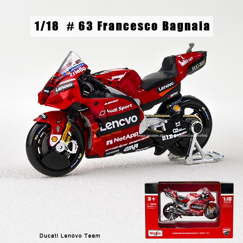 Maisto 1:18 2024 Ducati Lenovo Team #1 Bagnaia Champion Driver Moto GP Racing Casting Alloy Motorcycle Model Collection Gift Toy