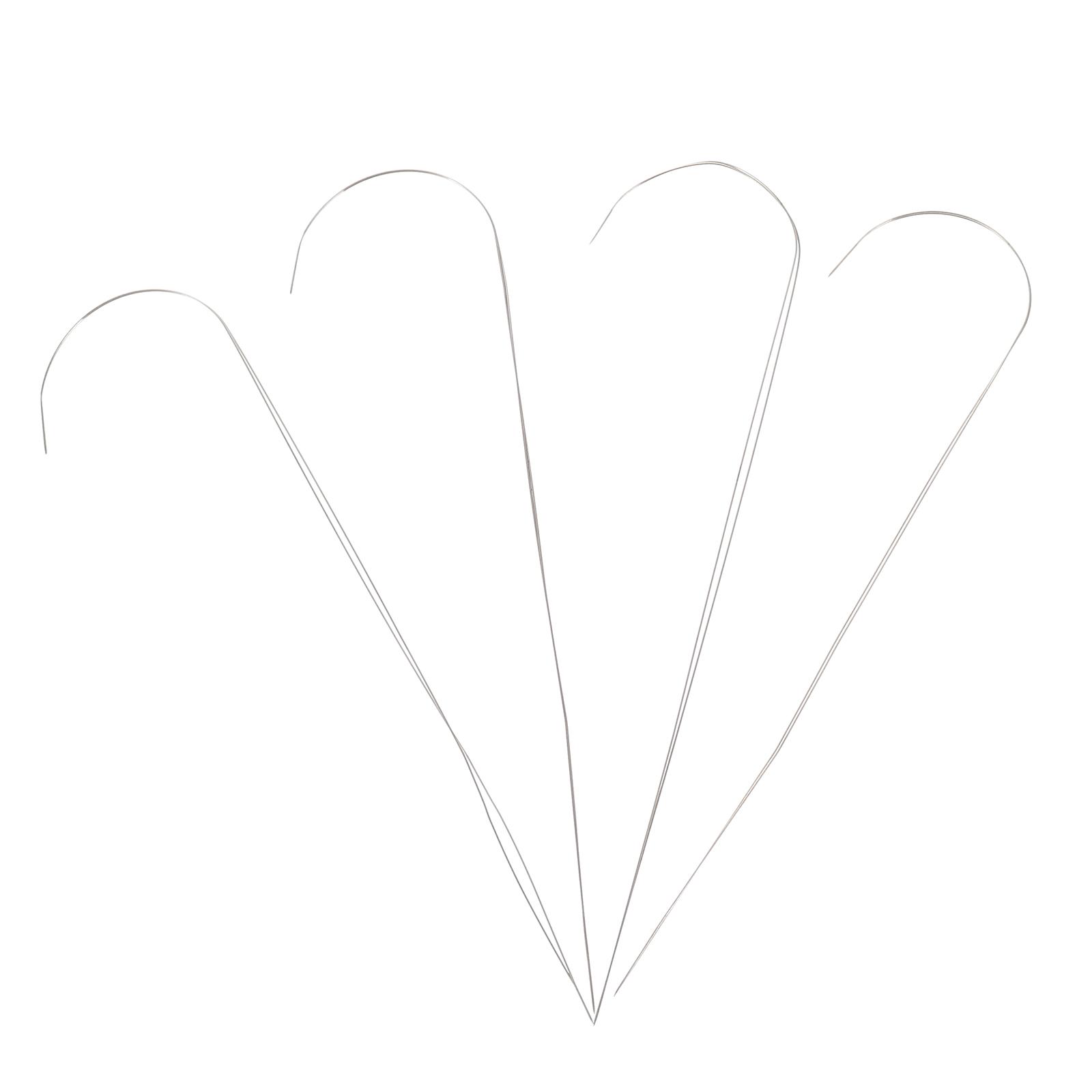 

4 шт. Иглы для бисера Иглы для бисера Изогнутые иглы для бисера Швейные аксессуары 9.5X2.5X0.1CM серебряный