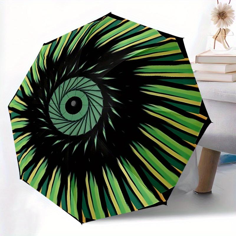 1pc Abstract Pattern Automatic Folding Umbrella, Portable & Foldable Design with 8 Ribs, Casual Outdoor Accessory yy250805053