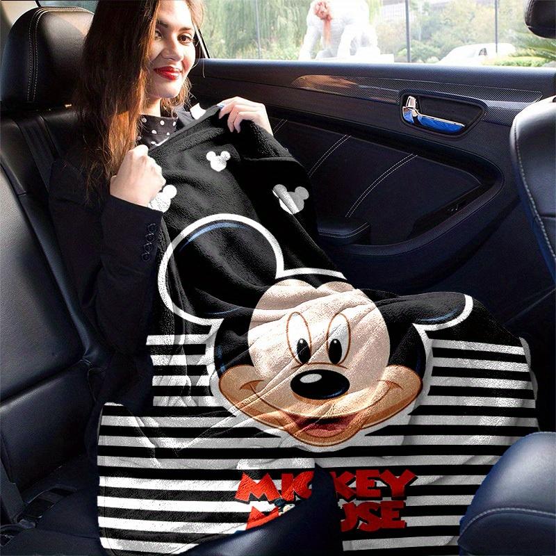 1pc. Mickey Mouse Cartoon Blanket, Soft Throw for Home Decor, Gift Idea, Suitable for All Seasons, Black & White Stripes Design, Perfect for